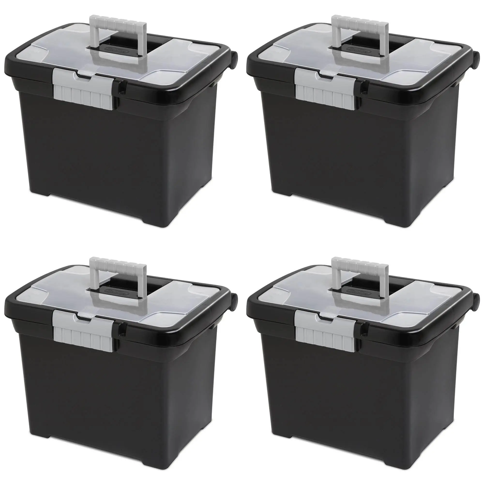 Sterilite Portable Lockable File Box w/ Extra Compartment & Handle Sterilite Portable Lockable File Box w/ Extra Compartment & Handle
