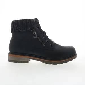 Wanderlust Amy T20642 Womens Black Extra Wide Nubuck Casual Dress Boots