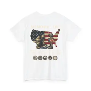 Memorial Day Veteran T-Shirt Patriotic Military Remembrance Tee We Will Never Forget Our Fallen Heroes Cotton Top for Veterans Day & Independence Day