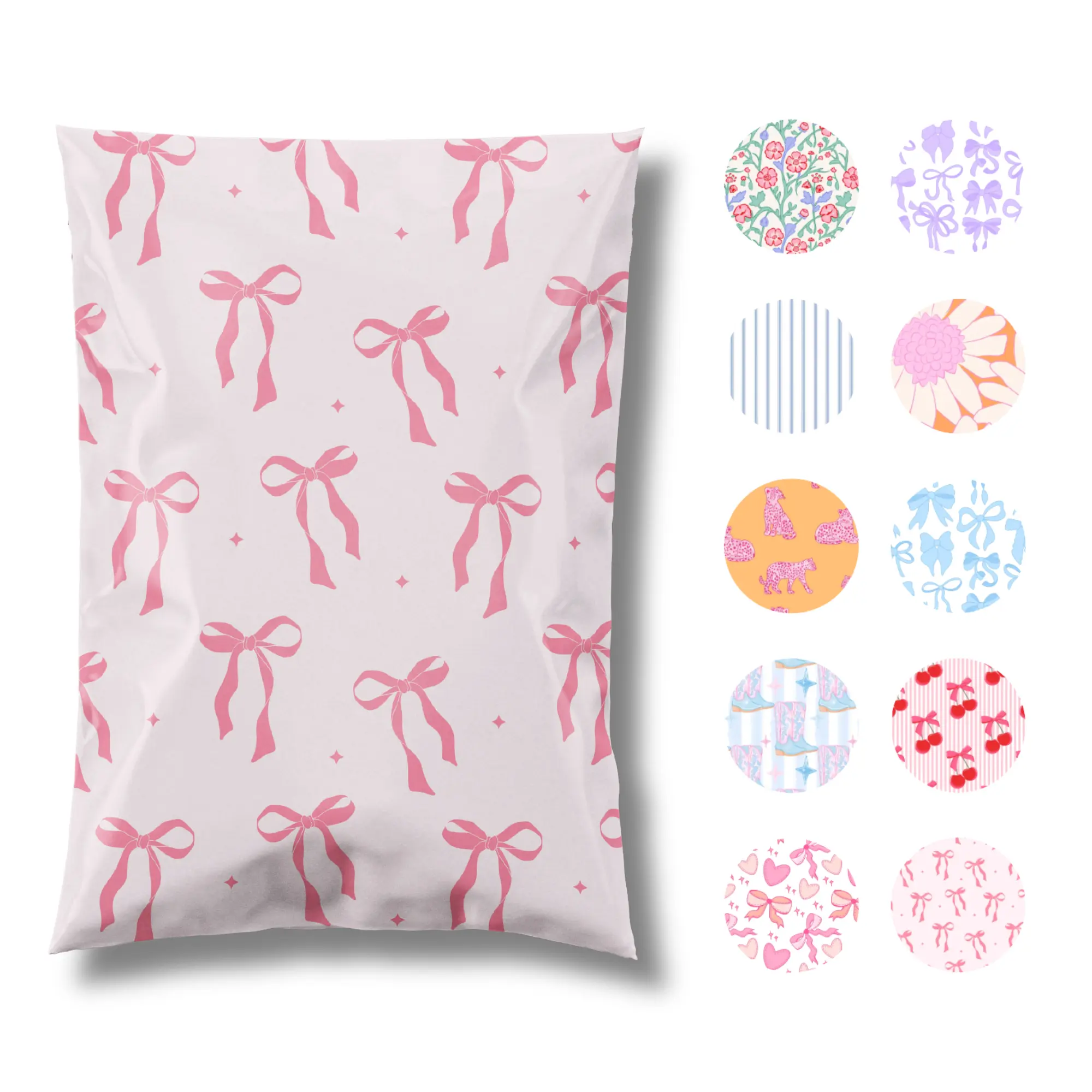 Pretty Package Designer Poly Mailer Heavy Duty Waterproof Self Seal Shipping Bag for Small Business, Cute Packaging Mailing Envelopes
