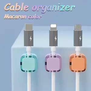 Magnetic Cable Clips, Adjustable Cord Holder Management, Adhesive Wire Keeper Organizer for Home Office Desk Phone PC Car Wall Desktop Nightstand Appliance (6-Pack Crystal Multicolor)
