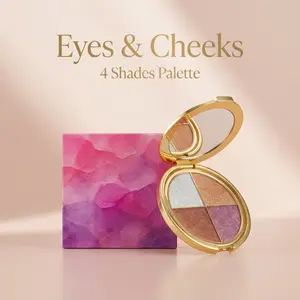 3 in 1 Eye & Cheek Makeup Palette, Eyeshadow Blush and Highlighter Makeup Palette, , Professional Tra