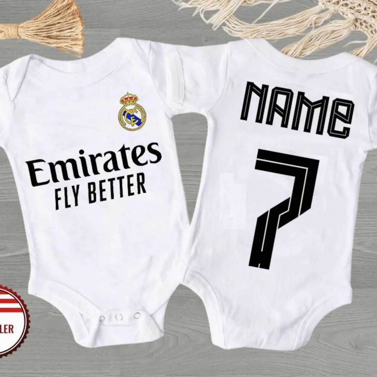 Customize Real Madrid Baby Bodysuit, Real Madrid Fan, Gift For Him, Baby Shower Gift , Gift For Her, Birthday Gift, Christmas Gift, Newyear