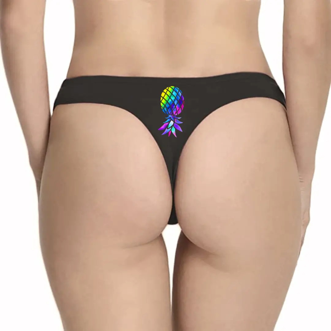 Upside Down Pineapple Cotton Thong Panties