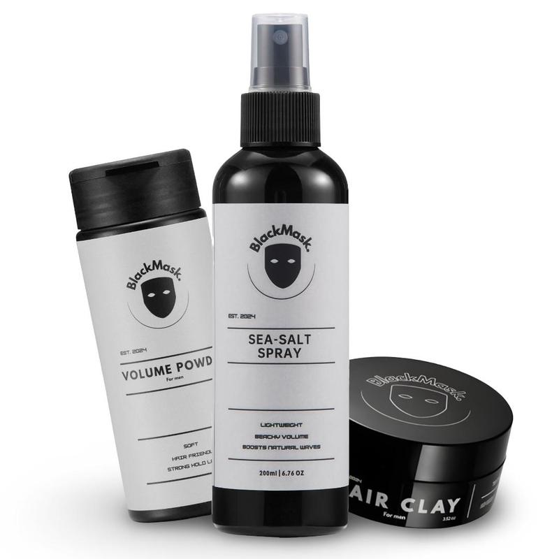 BlackMask The Ultimate Styling Bundle - Sea Salt Spray, Texture Powder, & Hair Clay for Natural Volume & Strong Hold