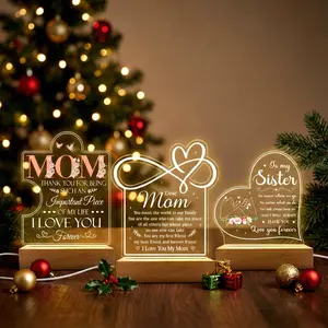 Sandjest Acrylic Night Light Table Bedside Bedroom USB Powered Decorative Light, Home Decoration, Gift for Sister Mother’s Day Christmas Birthday