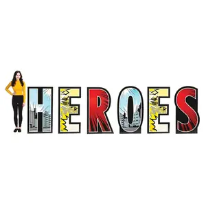 27" x 50" Heroes Comic Letter Cardboard Cutout Stand-Ups - 6 Pc.