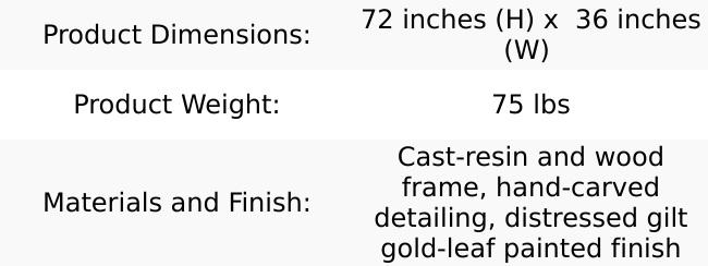 Fleury Mirror: French Gilt Gold Floor Mirror with Intricate Carvings