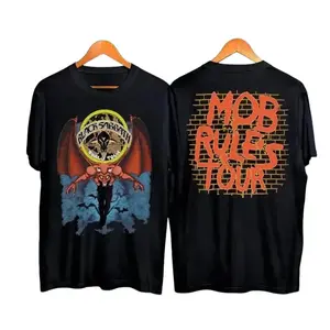[SALE UP TO 30%] Black Sabbath Mob Rules Tour 1981 Reprint Heavy Metal T-Shirt, Classic 80s Metal Band Tee, Retro Rock Concert Graphic Shirt, Unisex Heavy Metal Fan Merch, Legendary Rock Band Tee, Vintage Music Tour Shirt, Nostalgia Metal Graphic Tee