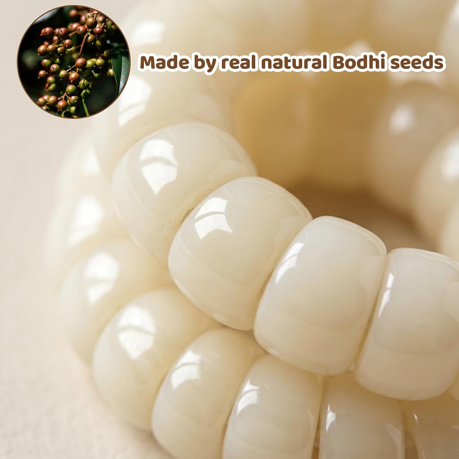 Bodhi Beads Bracelet for Anxiety Relief  Natural Wood Meditation Beads for Stress Yoga Prayer Beads Spiritual Jewelry Gift for Women Insomnia Relief Handmade Buddhist Mala Beads Spiritual Gift Elegant Minimalist Bangle