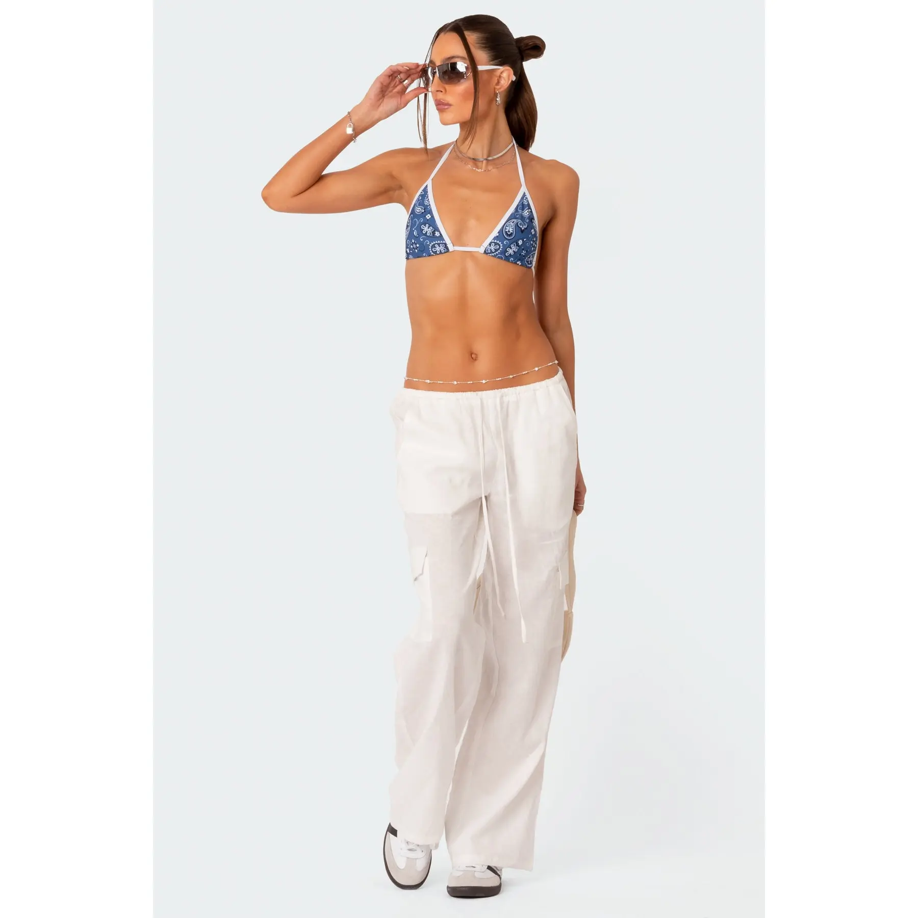 Lyric Linen Look Cargo Pants