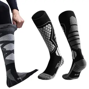 Unisex Thermal Ski Socks Warm Long Tube Snow Socks for Men & Women Moisture-Wicking Cushioned Sole Anti-Slip Winter Outdoor Sports Socks