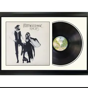 Fleetwood Mac framed “Rumours” album. Includes the album cover, sleeve and original vinyl record.  A beautiful display for any classic rock fan.