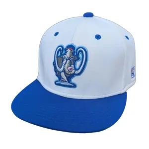 Westside Woolly Mammoths Home Game Baseball Hat - White & Royal Blue, Stretch Fit from The Game