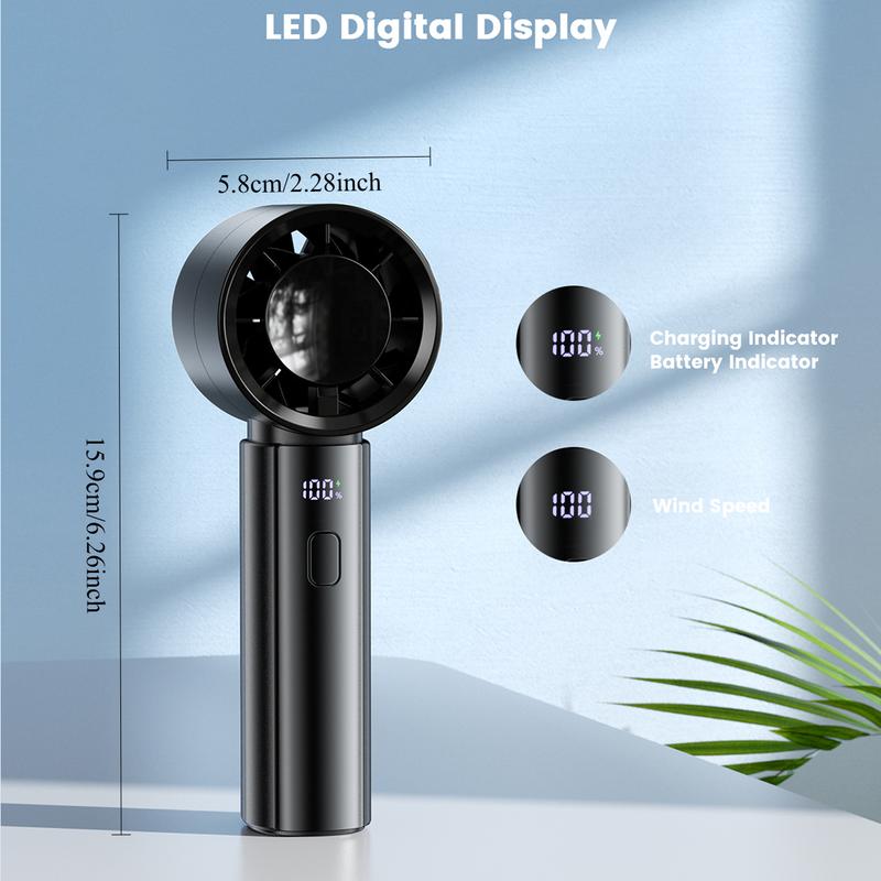 Handheld Fan High Speed 4000mAh 5-Speed Adjustment Digital Display Portable Ergonomic Turbopower for Hydration and Comfort