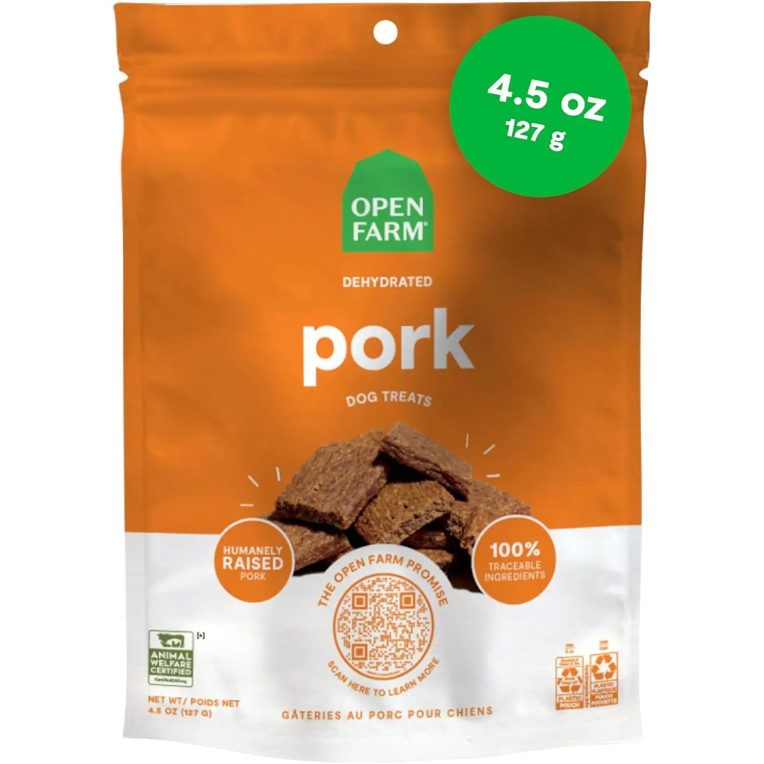 Open Farm Dehydrated Grain-Free Pork Treats 4.5 Ounces