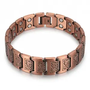 Nandudu Pure Copper Magnetic Bracelet for Men 3500Gauss Therapy Adjustable Length Hypoallergenic Health Jewelry with Tool Gift