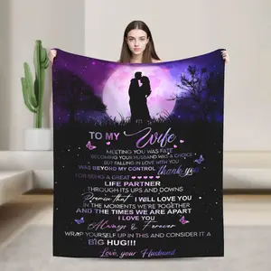 [SummerVibes] to My Wife Blanket, Gifts for Wife, Romantic Gifts for Her, to My Wife Gifts from Husband, Christmas Birthday for Wife, Wife Blanket