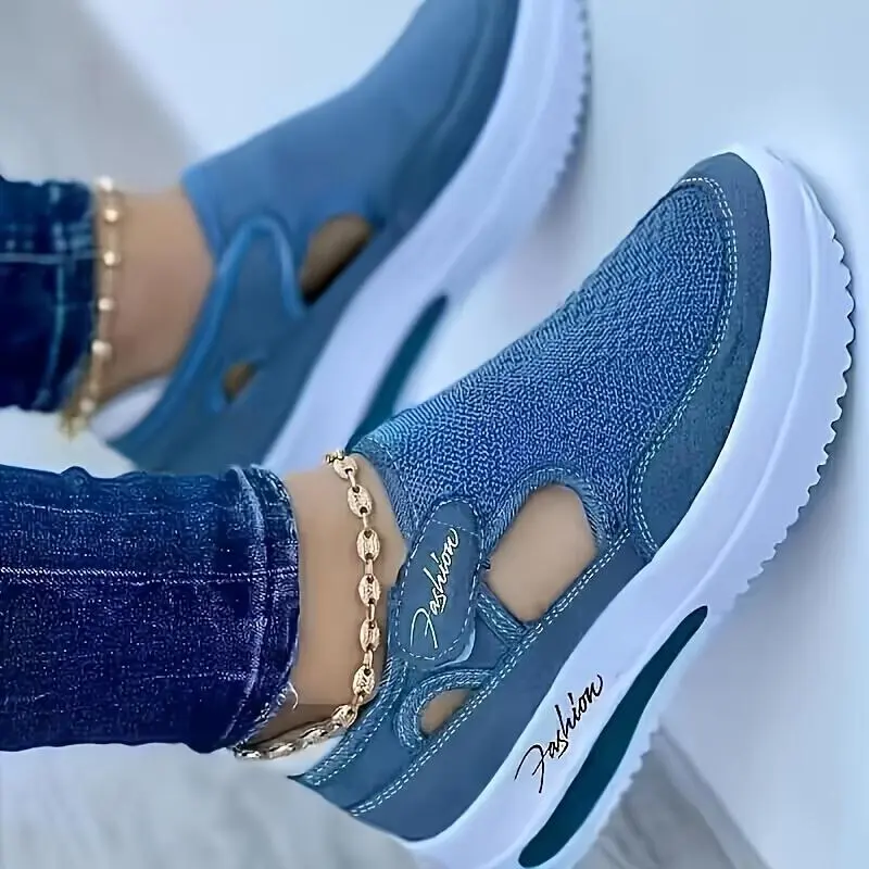 YYW1 (New) Spot Goods Women's Plus Size Breathable Knit Solid Color Low-Top Comfortable Outdoor Running Sneakers, Women's Sneakers