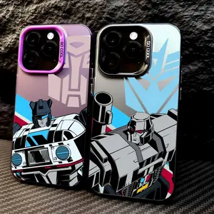 PIKPAKA Transformers Robot Phone Case Matte Laser Metallic Phone Case for iPhone 17 16 15 14 13 12 Pro Max Air | Aurora Gradient Finish | Smooth Matte Texture | Durable Scratch Resistant Anti Fingerprint Full Protection Cover