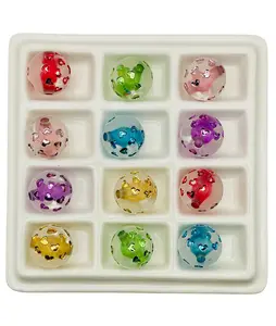 Rainbow Glow Beads UV Candy Disco Shine Blossoms Pastels & Heart Beads for DIY Jewelry 16mm Acrylic 20 Pieces Pack