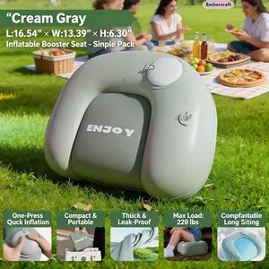 Portable Inflatable Footstool Ottoman, No Pump Required Self-Inflating Air Pouf, Ultra-Light Thickened Leak-Proof Durable Support, Compact Foldable Outdoor Seat for Music Festivals, Camping, Fishing, Concerts, Travel