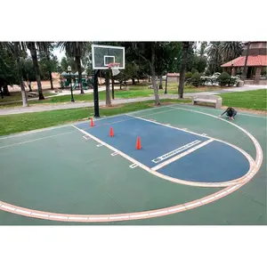 Ronan Sports Complete Easy Basketball Court Marking Kit | Paint Included | Complete Key & 3 Point Lines | Rigid & Reusable Cardboard Stencil | Made in USA | RED