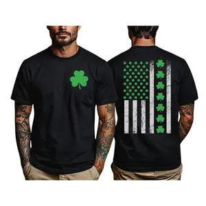 St Patrick’S Day Shamrock American Flag T Shirt, Irish Clover Usa Flag Hoodie, Graphic Tee, Lucky Irish Pride Sweatshirt, Unisex Sweater Pullover Tee