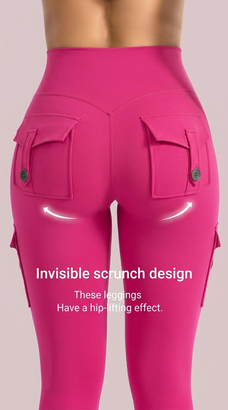 Flare Leggings with Pockets for Women Scrunch Workout Leggings Butt Lifting Gym Yoga Pants for Women Fitness Tights Leggings Hidden Scrunch High Waisted Cargo Gym Yoga No Front Seam Leggings Flared Joggers Fitness Outfit Camouflage Sports Pants