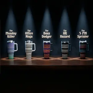 "Choose Your Fighter" 40 oz Insulated Tumbler with Handle| Funny Office Survival Travel Mug| Secret Message Geometric Cup| Stainless Steel Iced Coffee Mug for Coworker Gifts & Work Bestie