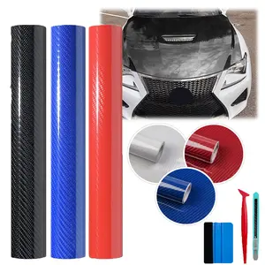 12 Inch Vinyl Wrap 6D Carbon Fiber Vinyl Wrap 5FT Roll For Window Trim, Grille, and Emblems – Automotive DIY Car Wrapping Film With Air Release – Weatherproof & Removable With Tools (1FT x 5FT)