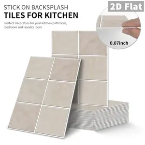 12/24PCS GST/ART Vintage Purple Large Square Grid PE Crystal Tile Stickers Gift Box Waterproof Oil-Proof Peel and Stick Backsplash for Kitchen Bathroom