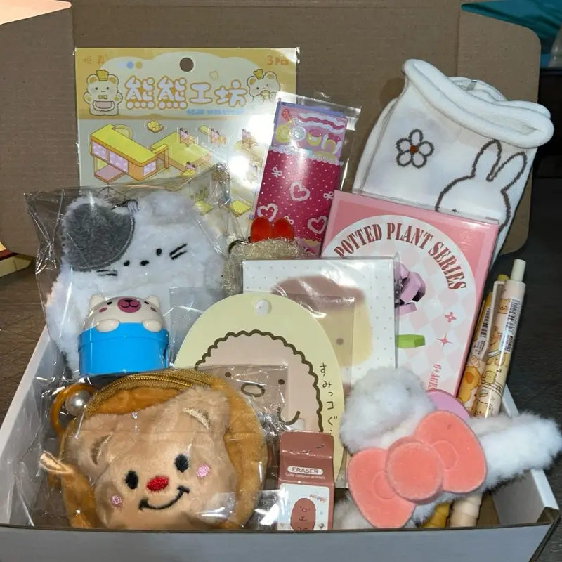 Kitty Mail Box Mini Scoop 13+ Stationery Items & Accessories in a Cute Gift Box