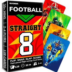 QUOKKA Football Fast-Paced Card Game for Kids & Adults – 128 Cards & Easy Rules – Quick & Fun Matching Game