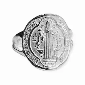 San Benito Round Silver 925 Ring Double Sided Solid Design