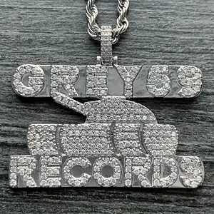 Iced Out GREY59 Tank Necklace 1.5" Cubic Zirconia Pendant Silver Plated Brass $uicideboy$ G59 Pendant with Choice of Chain High GREY59 Suicideboys Quality Jewelry Free Gift Included
