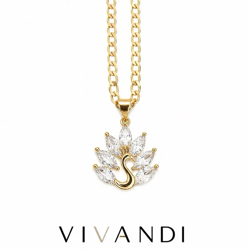 Vivandi Swan Pendant Necklace