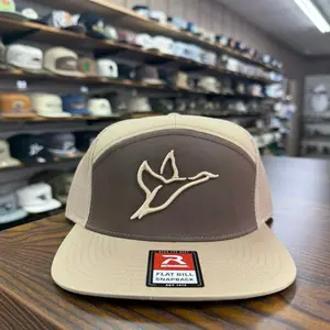 7 Panel Logo Hat - Khaki/Coffee