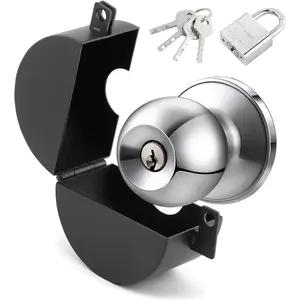 Door Knob Lockout Device, Gate Valve Lockout and Safety Padlock, Prevents Operating The Knob, Secure Lock Device for Outside Garden Valve, Cover to Disable The Doorknob/Faucet/Valve