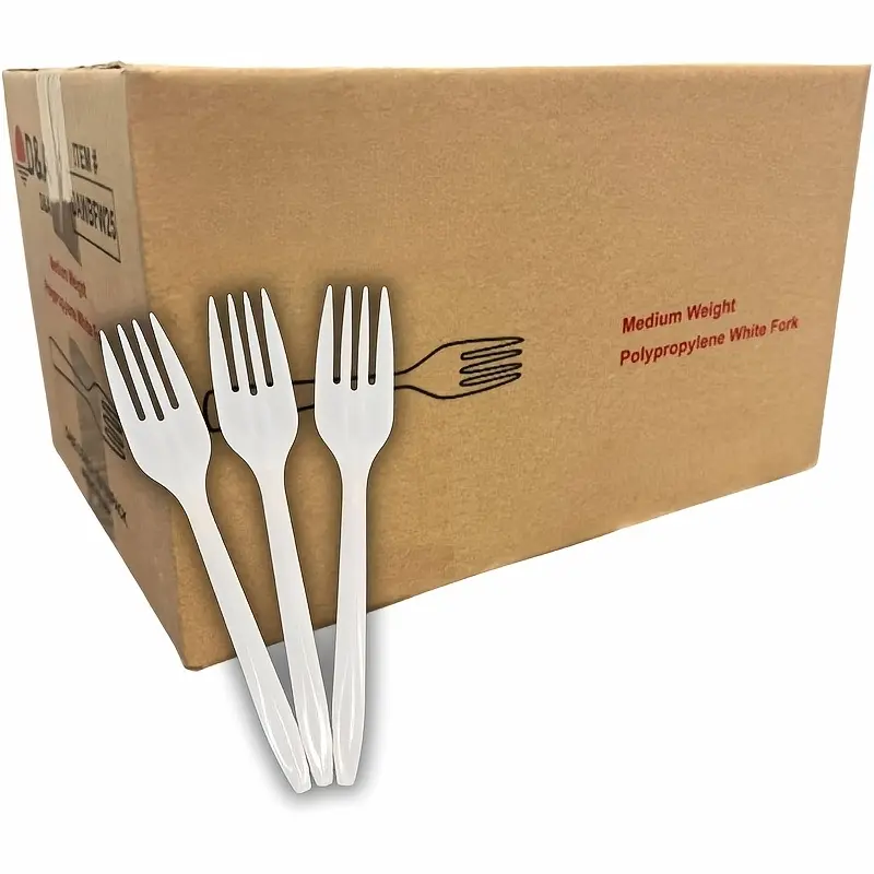 1000/ Piece Plastic Forks.Medium-Weight.Disposable. Bpa-Free. Heat-Resistant. Premium Quality Cutlery Set for Takeout. Meal Prep. Parties -10 Packs. Party Supplies. Dining Essentials. Durable Design. Bpa-Free Plastic. High-Quality Plastic. Plastic