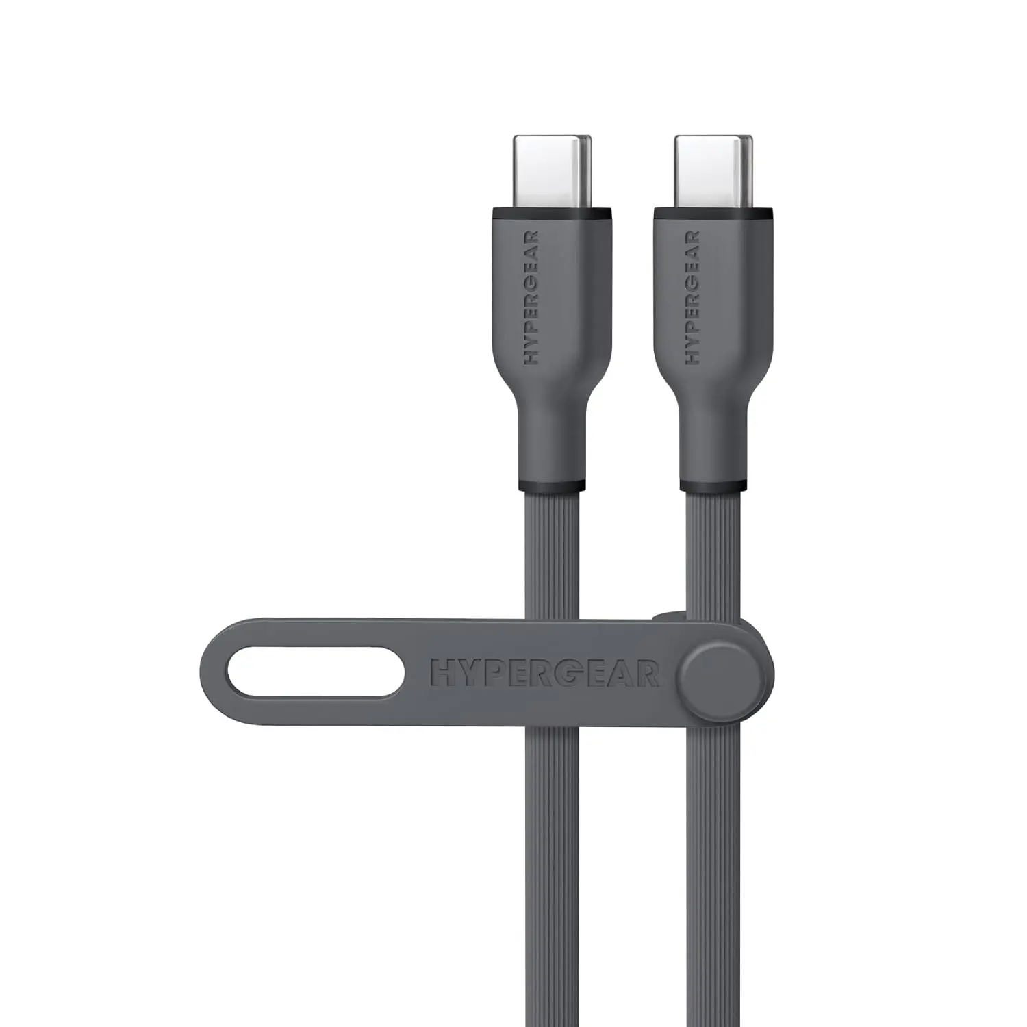 HyperGear USB C to USB C Cable - 60W PD 10ft Gray USBC to USBC Cable, Fast Charging Cord, Tear-Resistant CType Fast Charger Cord, Universal Silicone Type-C Charging Cords for iPhone & Android & More