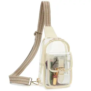 Clear Sling Bag Stadium Approved, Clear Chest Bag with Adjustable Strap for Concerts