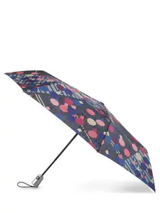 Totes One-Touch Auto Open Close Rain Umbrella with Sunguard Multicolor Geo