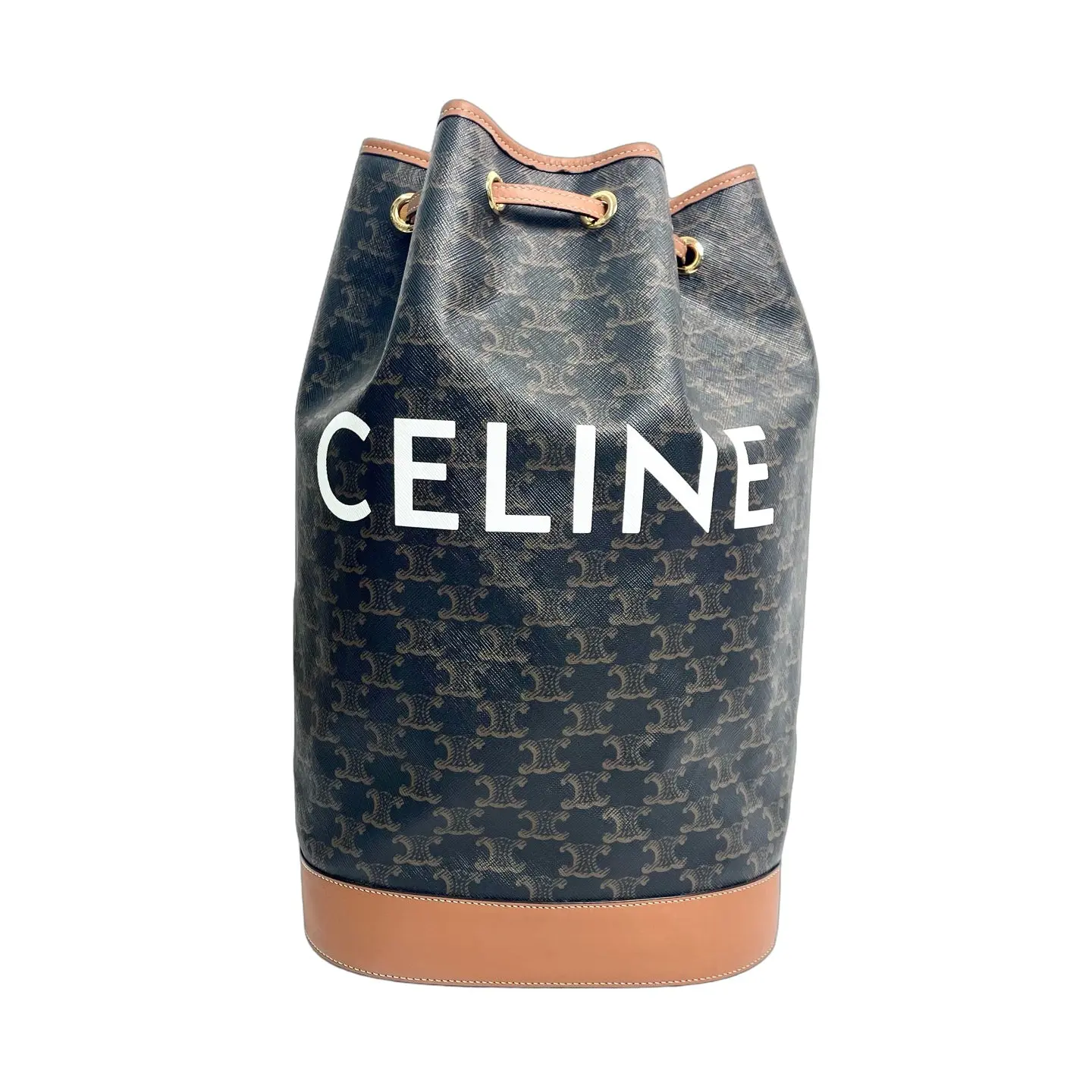 Pre-owned canvas Backpacks Celine TRIOMPHE Gold Backpack