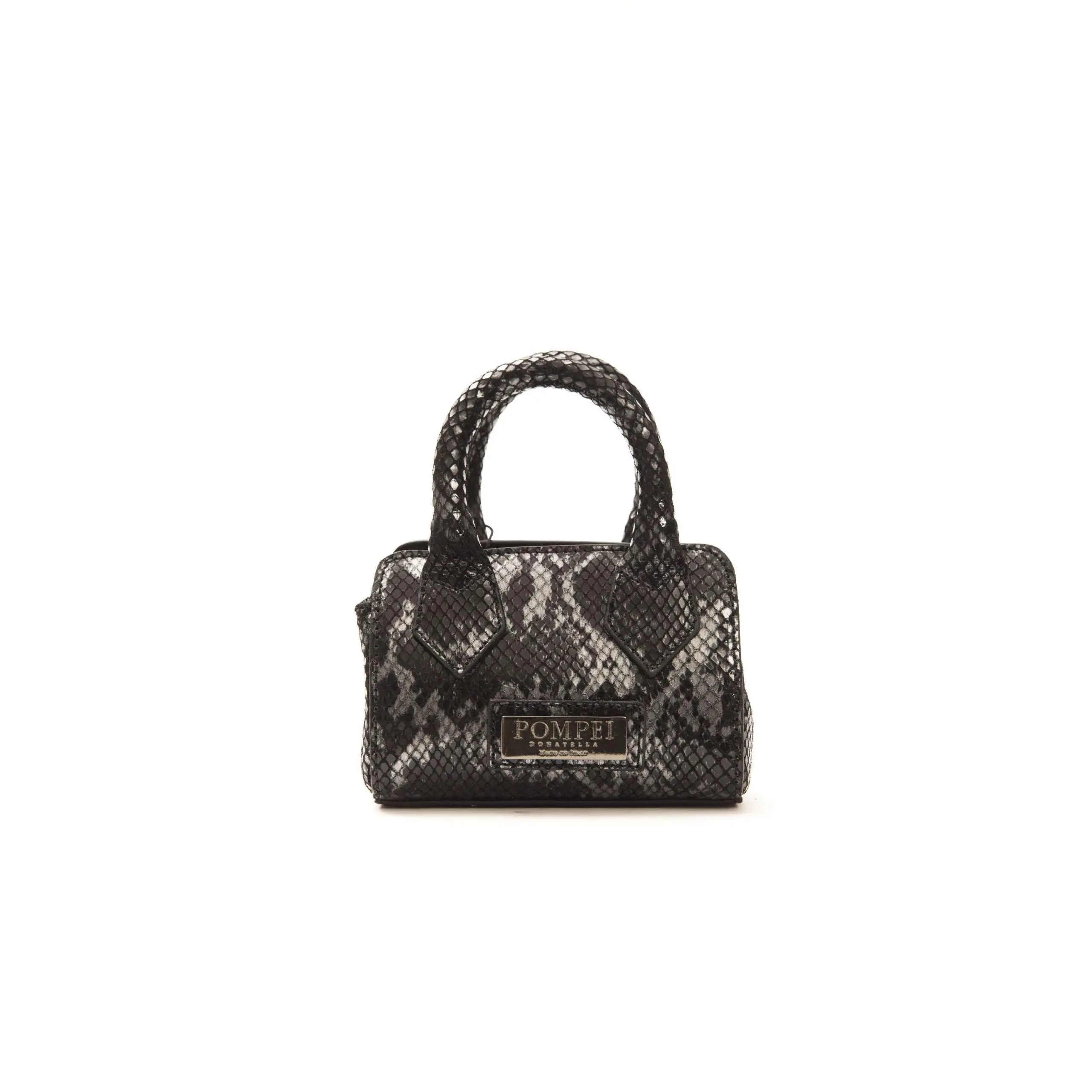 Pompei Donatella Chic Leather Mini Tote with Python Print