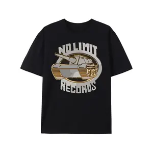 Men's 100% Cotton T-Shirt, Casual Crew Neck Short Sleeve Tee with "No Limit Records" Print, Breathable Knit Fabric, Regular Fit for Hiking & Outdoor Activities, Ideal for Anniversary & Father's Day Gift