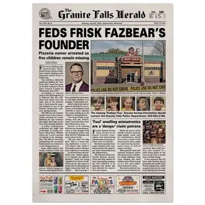 Five Nights at Freddy's Movie Newspaper Poster print