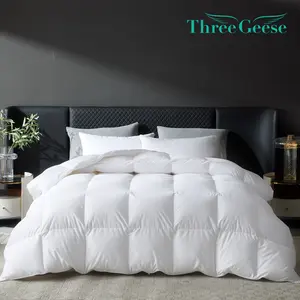 【Three Geese Ultra down duvet Insert】-100% Organic Cotton 90% Down ,Royal treatment,King Size 106x90 Fluffy & Warm ,Machine Washable,Bedding Qulit-#GiftedInLove