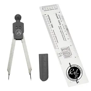 Prum Quality Deluxe EKG Caliper and EKG Ruler Pocket Reference Guide Combination Set EKR-453
