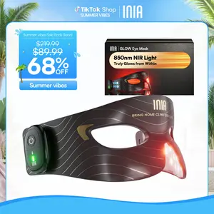 INIA GLOW Red Light Therapy Eye Mask with 96 High-Density LEDs & Cryotherapy Cooling, LED Eye Mask Skincare for Wrinkles, Dark Circles & Puffiness, FDA-Cleared, Portable and Rechargeable, 2-Year Warranty, Mother's Day Special Gift